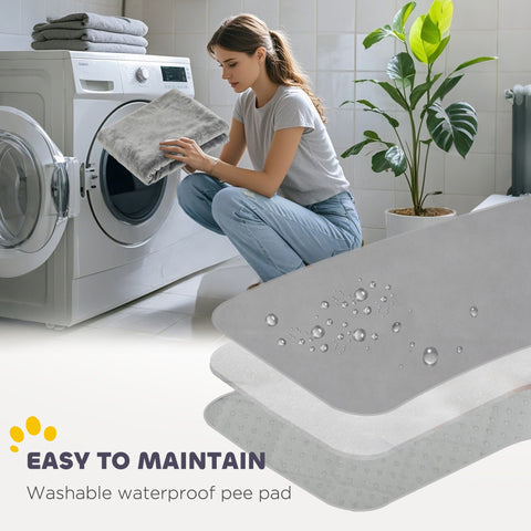 Gray multi-layered waterproof whelping pad with textured surface made of oxford fabric for pawhut steel whelping box