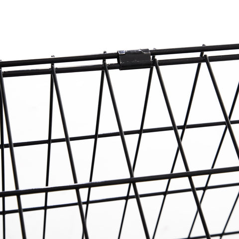 Black wire mesh basket with triangular grid and metal clasp for pawhut trapeze collapsible dog cage 93l x 58w easy cleaning