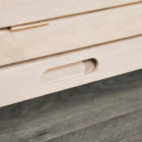 Light wooden drawer with recessed handle and subtle grain in pawhut hamster cage with two huts and two openings