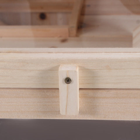 Light wooden drawer pull with metal screw on natural wood pawhut hamster cage with two huts and two openings