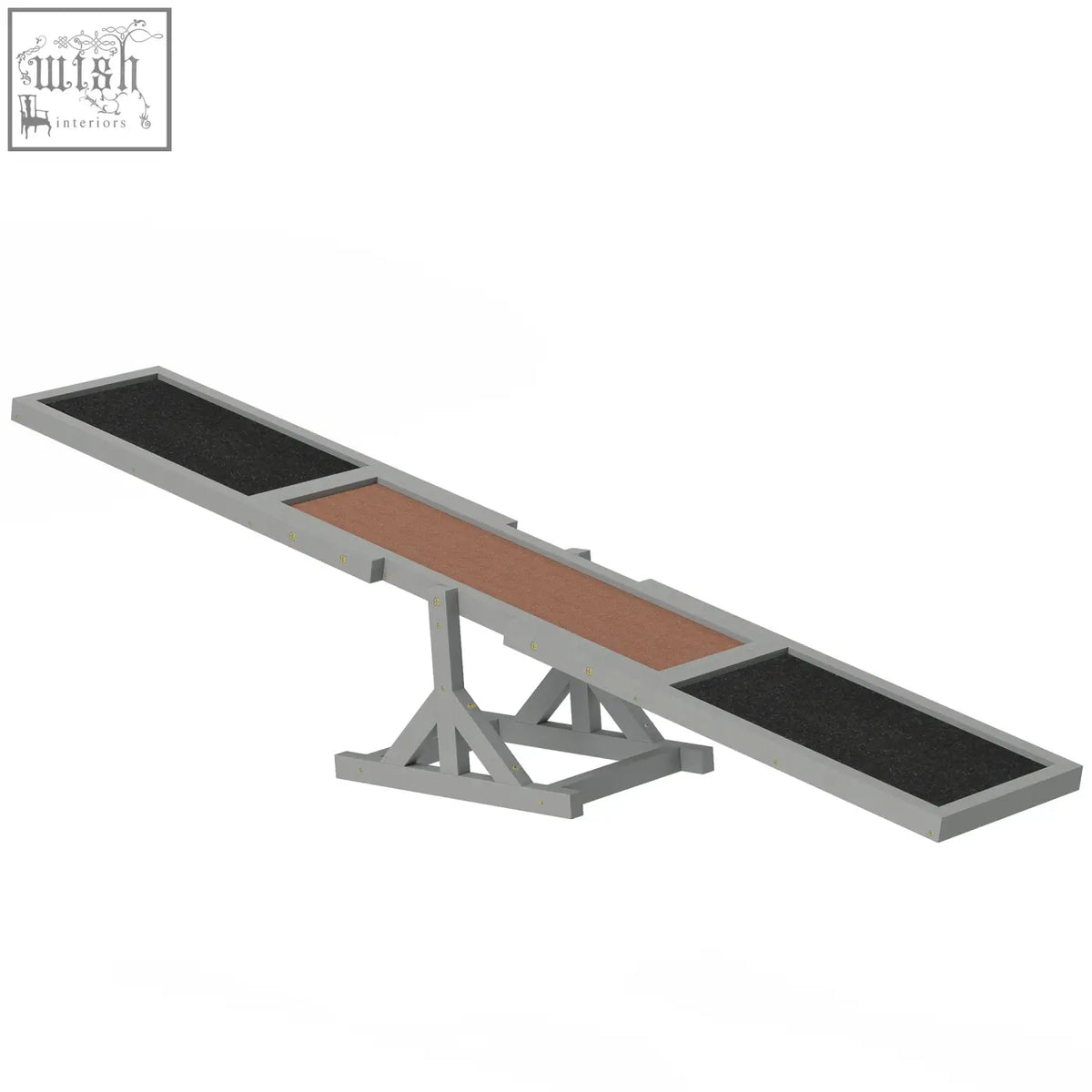 Gray metal pawhut wooden pet seesaw with fir wood anti slip surface for big dogs agility training