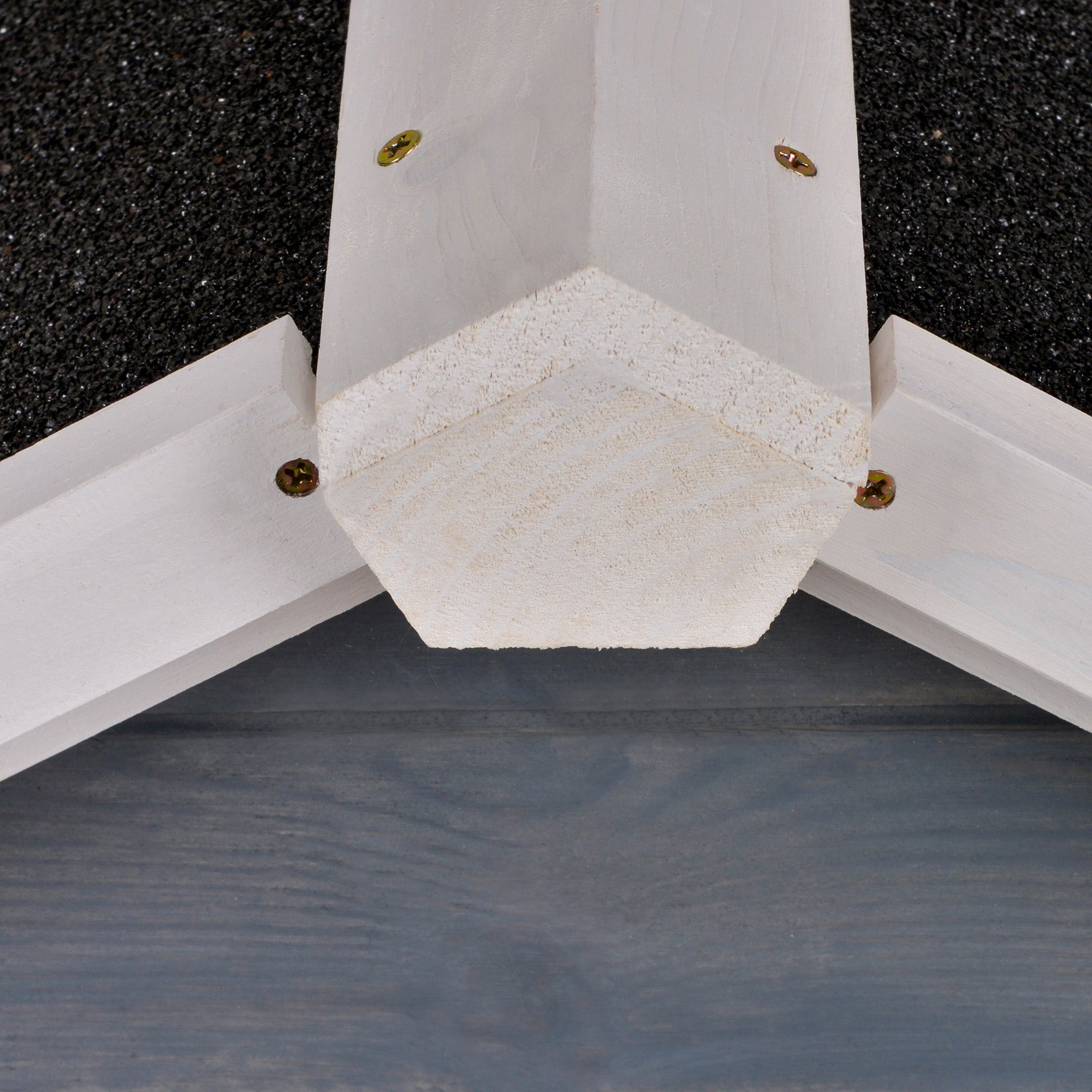 White hexagonal corner bead with textured surface and brass fasteners for pawhut rabbit hutch easy access run box size