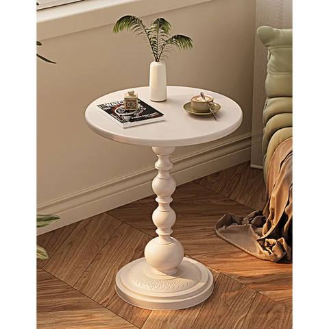 Percival Small Round Side Table Black or White