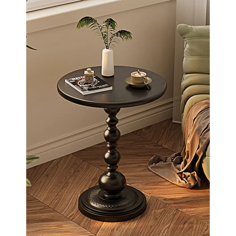 Percival Small Round Side Table Black or White