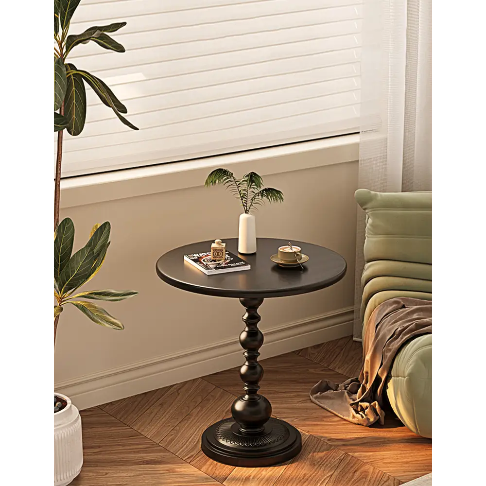 Percival Small Round Side Table Black or White