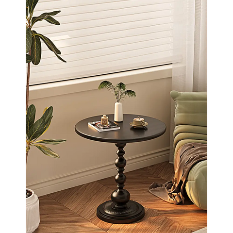 Percival Small Round Side Table Black or White