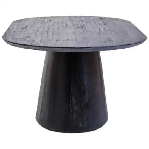 Perdoba Oval Mango Wood Black Finish Dining Table
