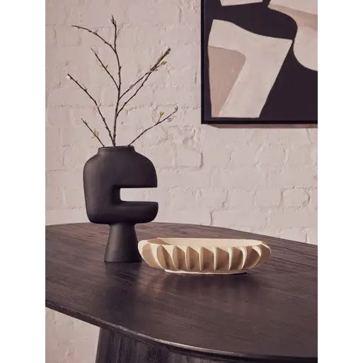 Perdoba Oval Mango Wood Black Finish Dining Table