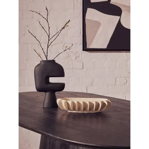 Perdoba Oval Mango Wood Black Finish Dining Table