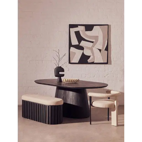 Perdoba Oval Mango Wood Black Finish Dining Table