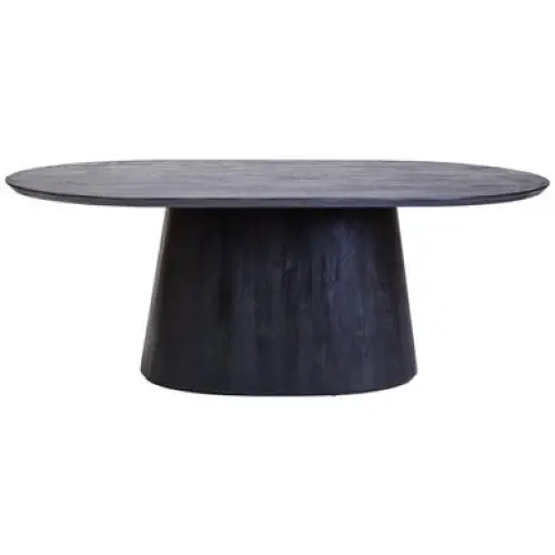 Perdoba Oval Mango Wood Black Finish Dining Table