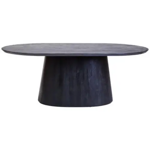Perdoba Oval Mango Wood Black Finish Dining Table