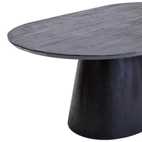 Perdoba Oval Mango Wood Black Finish Dining Table