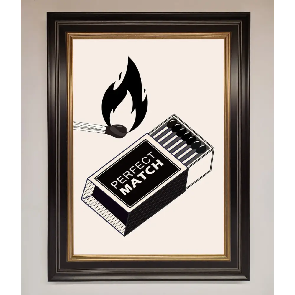 Perfect Match Framed Print - A3 (29.7 x 42 cm) / Black Gold - Framed Print