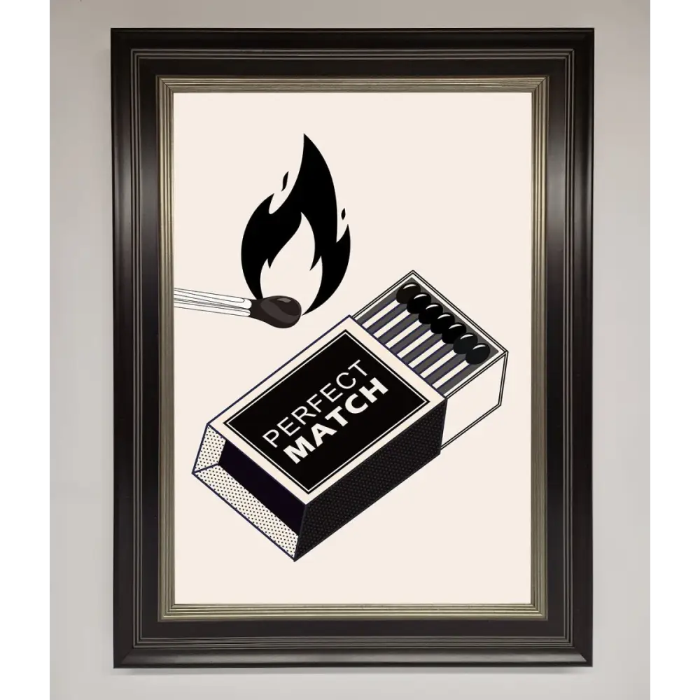 Perfect Match Framed Print - A3 (29.7 x 42 cm) / Black Silver - Framed Print