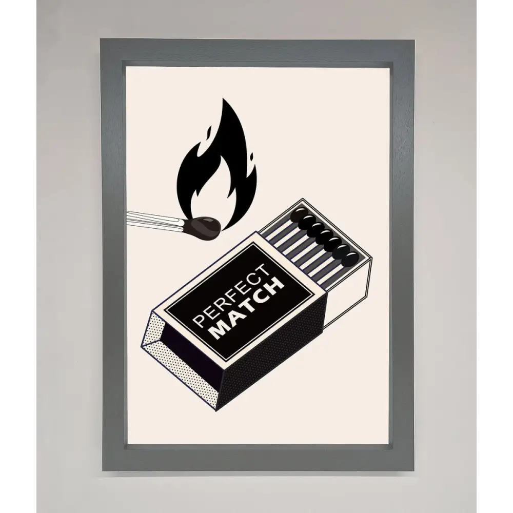 Perfect Match Framed Print - A3 (29.7 x 42 cm) / Dark Grey - Framed Print