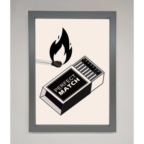 Perfect Match Framed Print - A3 (29.7 x 42 cm) / Dark Grey - Framed Print