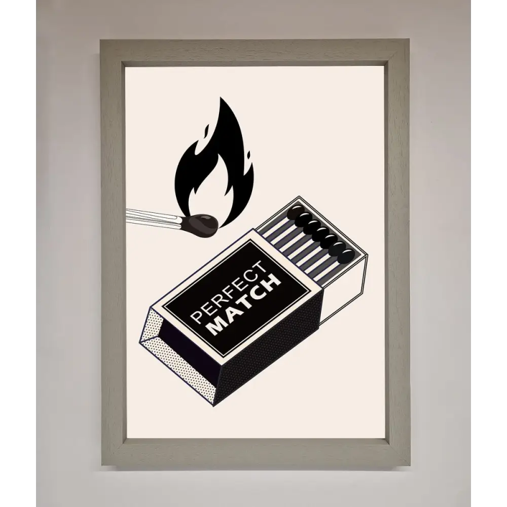 Perfect Match Framed Print - A3 (29.7 x 42 cm) / Grey - Framed Print