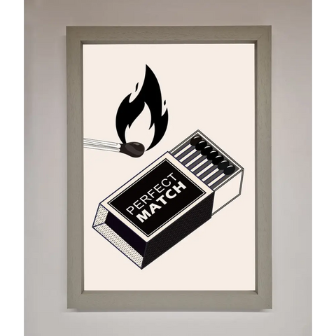 Perfect Match Framed Print - A3 (29.7 x 42 cm) / Grey - Framed Print