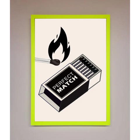 Perfect Match Framed Print - A3 (29.7 x 42 cm) / Neon Green - Framed Print