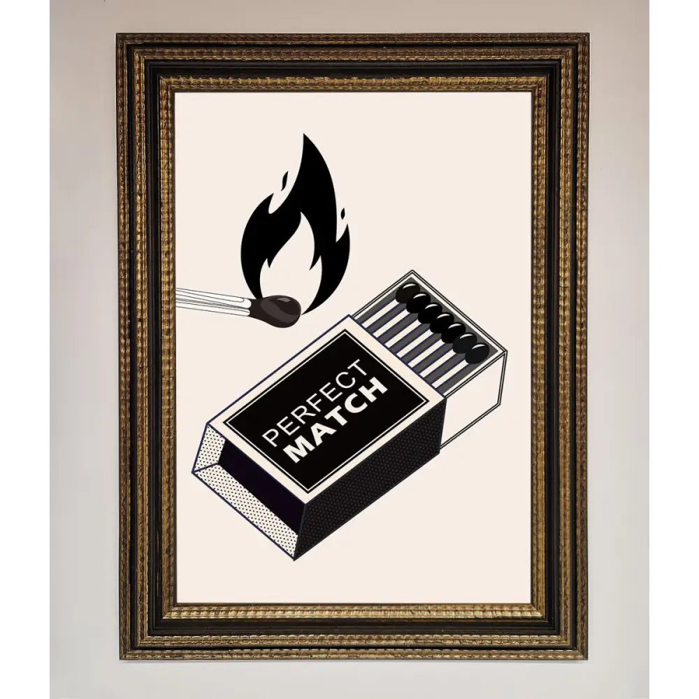 Perfect Match Framed Print - A3 (29.7 x 42 cm) / Ornate Gold Black - Framed Print