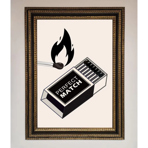 Perfect Match Framed Print - A3 (29.7 x 42 cm) / Ornate Gold Black - Framed Print