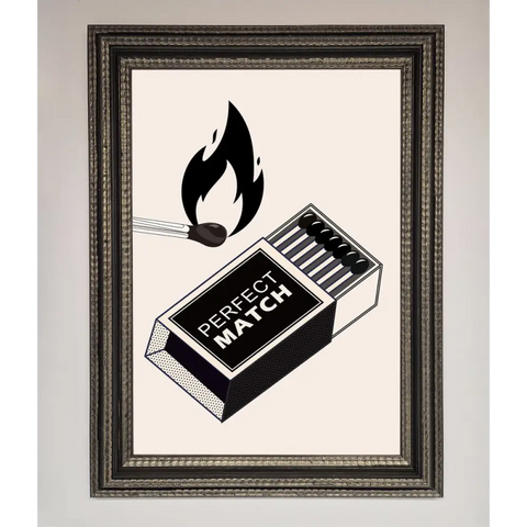 Perfect Match Framed Print - A3 (29.7 x 42 cm) / Ornate Silver Black - Framed Print