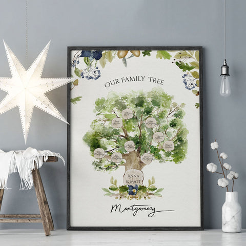 Wall art family tree | Personalised wall art print