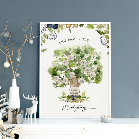 Wall art family tree | Personalised wall art print