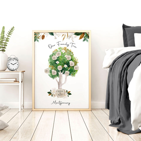 Wall art family tree | Personalised wall art print