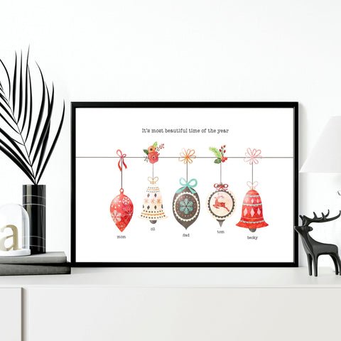Custom family gifts for Christmas | wall art print