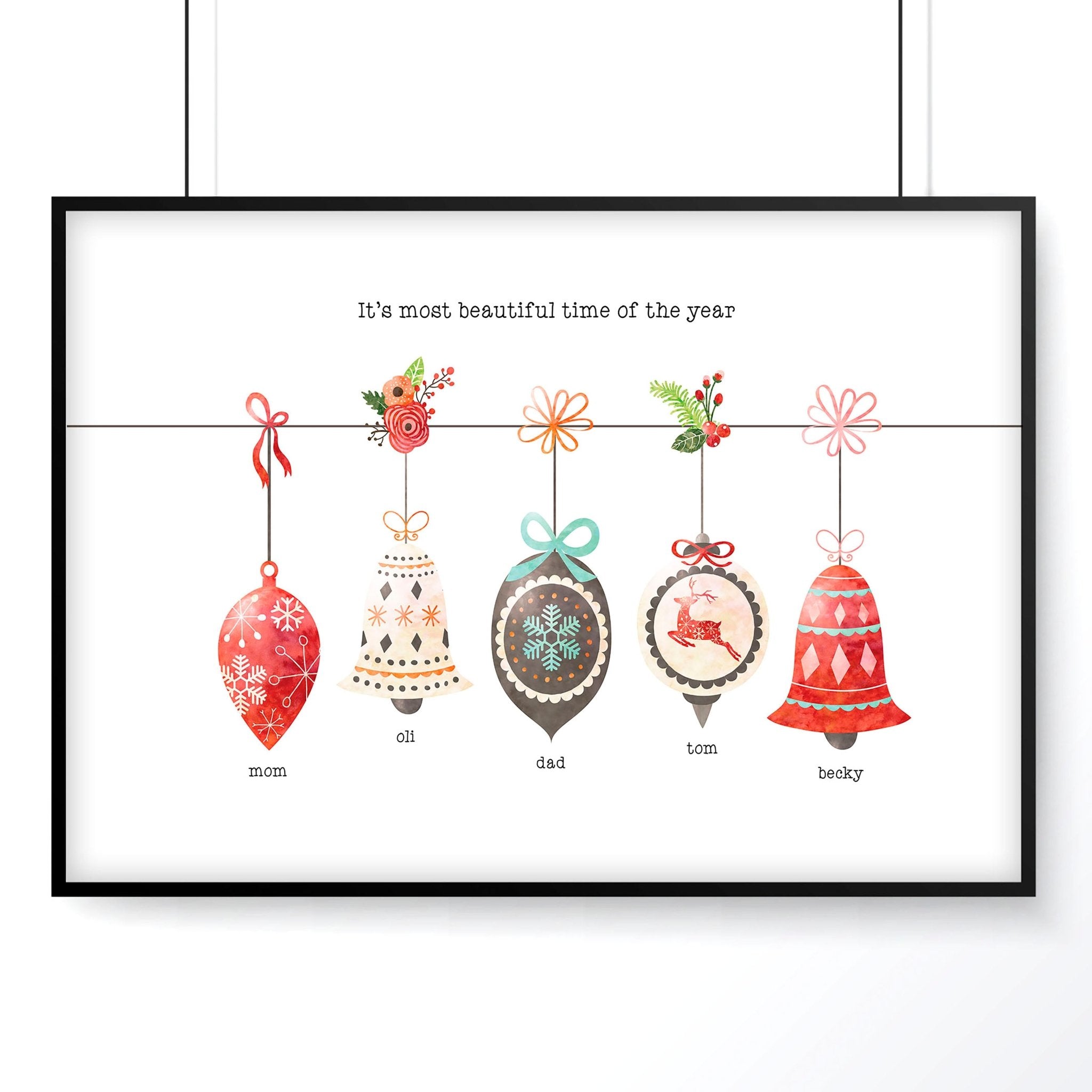 Custom family gifts for Christmas | wall art print