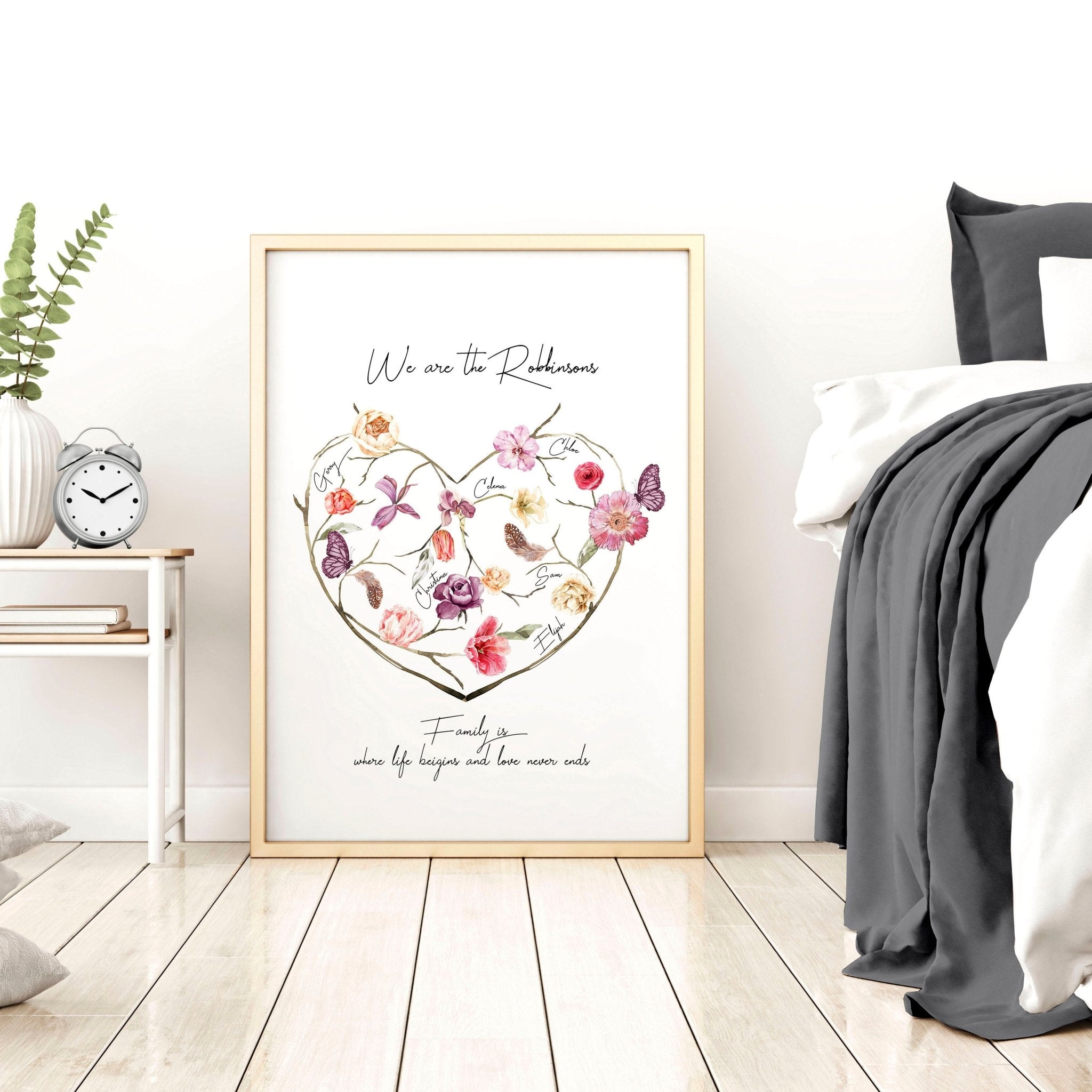 Family tree design wall art print