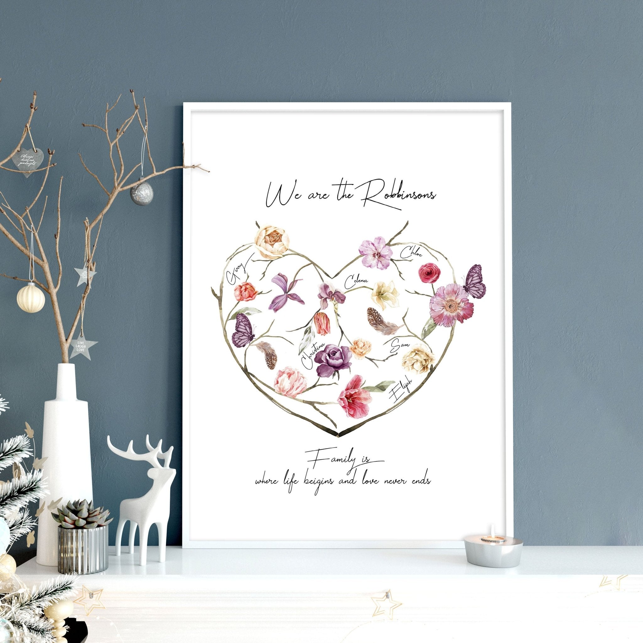 Family tree design wall art print