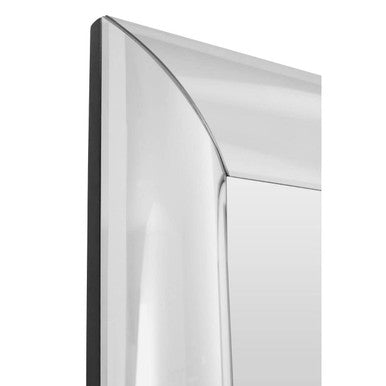Petillo thick silver frame large rectangular wall mirror with chrome finished sleek modern frame