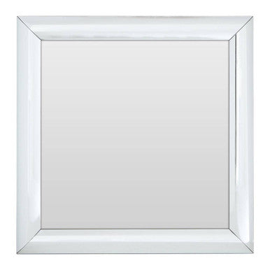Petillo thick silver frame small square wall mirror with sleek silver frame small design for modern decor
