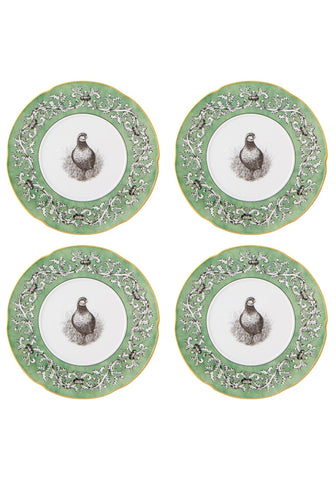 Pheasant Fancy Dessert Plates - Set of 4