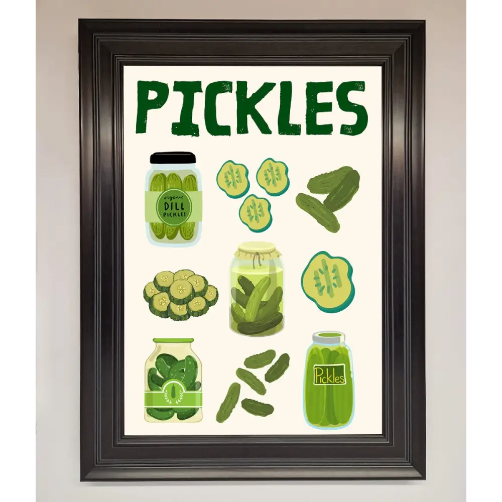 Pickle Lover Framed Wall Art - A1 (59.4 x 84.1 cm) / Matt Black - Framed Print