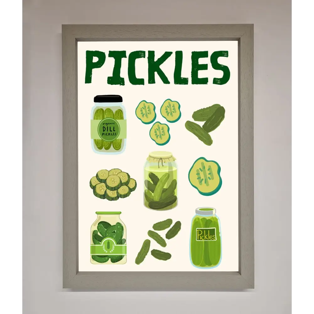 Pickle Lover Framed Wall Art - A3 (29.7 x 42 cm) / Grey - Framed Print