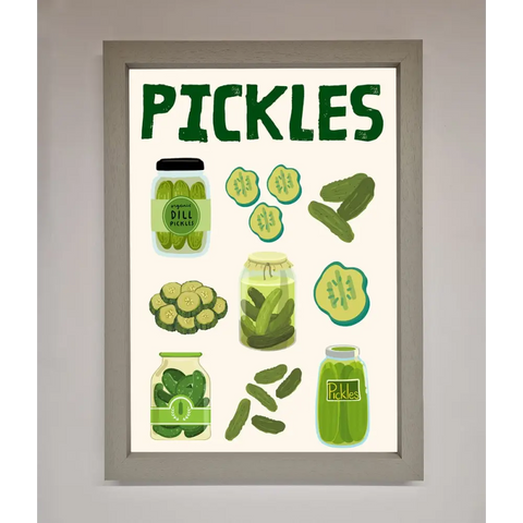 Pickle Lover Framed Wall Art - A3 (29.7 x 42 cm) / Grey - Framed Print