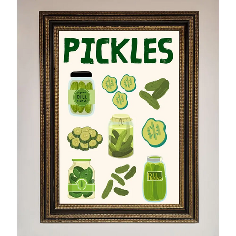 Pickle Lover Framed Wall Art - A3 (29.7 x 42 cm) / Ornate Gold Black - Framed Print