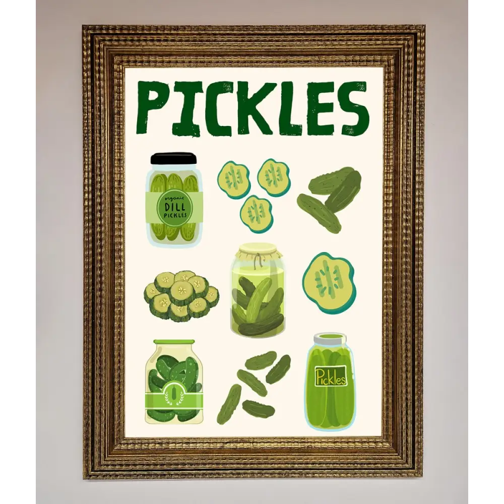 Pickle Lover Framed Wall Art - A3 (29.7 x 42 cm) / Ornate Gold - Framed Print