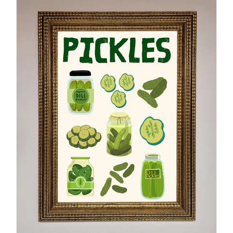 Pickle Lover Framed Wall Art - A3 (29.7 x 42 cm) / Ornate Gold - Framed Print