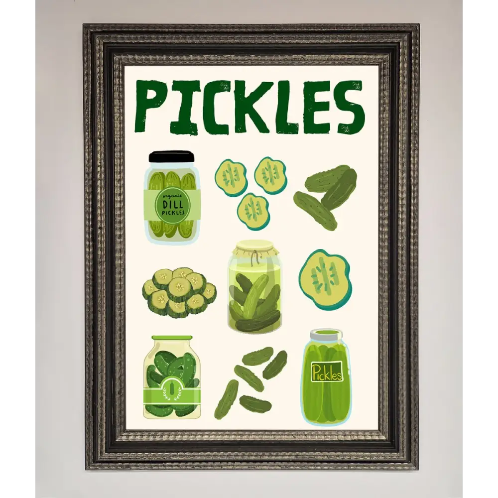 Pickle Lover Framed Wall Art - A3 (29.7 x 42 cm) / Ornate Silver Black - Framed Print
