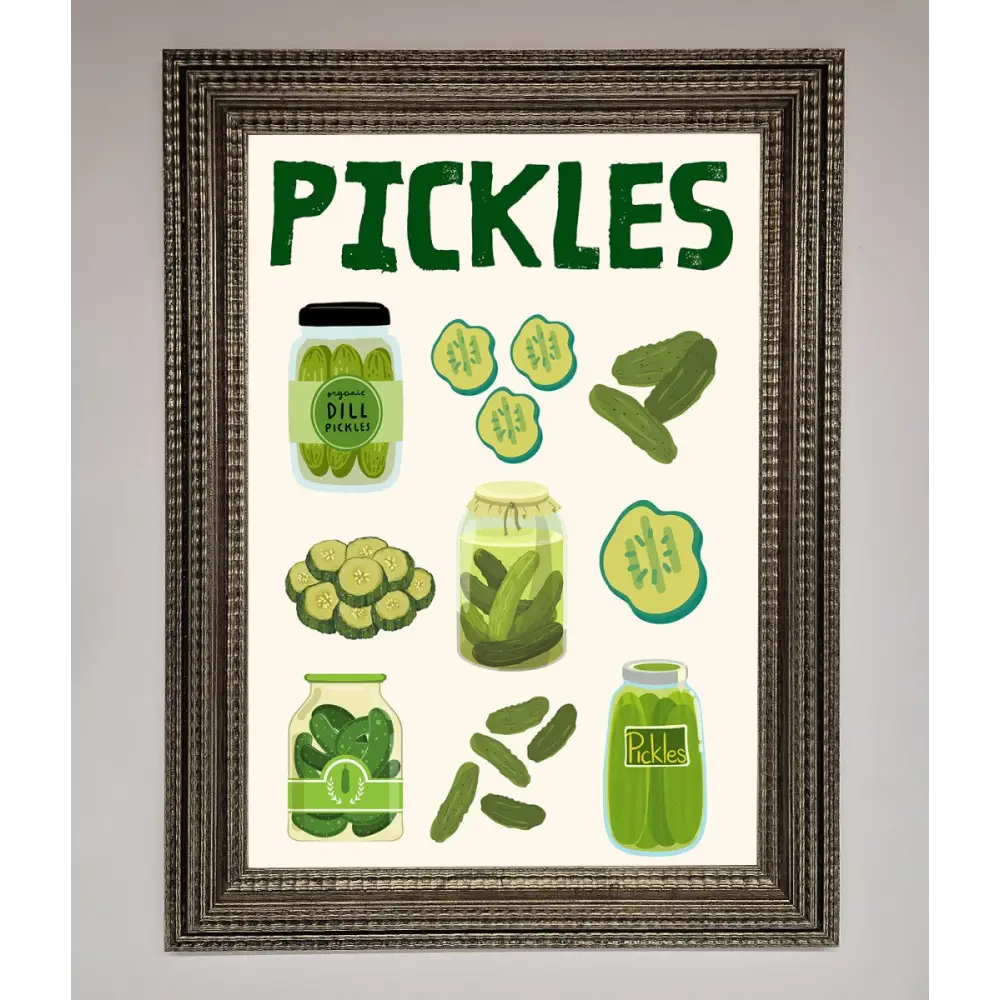 Pickle Lover Framed Wall Art - A3 (29.7 x 42 cm) / Ornate Silver - Framed Print