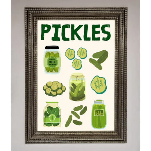 Pickle Lover Framed Wall Art - A3 (29.7 x 42 cm) / Ornate Silver - Framed Print