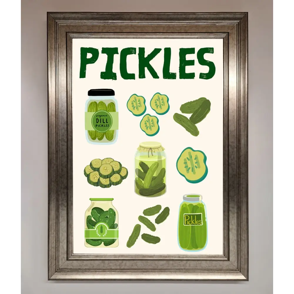 Pickle Lover Framed Wall Art - A3 (29.7 x 42 cm) / Silver - Framed Print