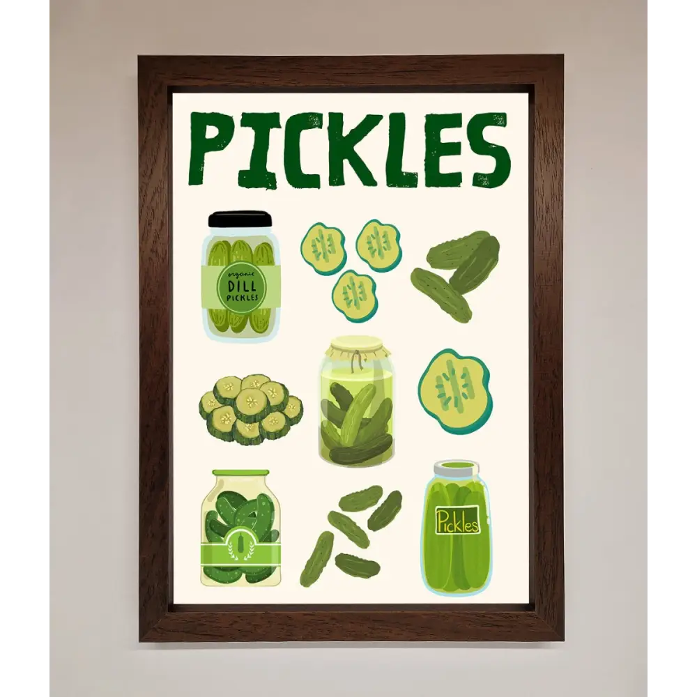 Pickle Lover Framed Wall Art - A3 (29.7 x 42 cm) / Walnut - Framed Print