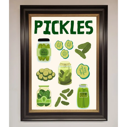 Pickle Lover Framed Wall Art - B0 (100 x 141 cm) / Black Gold - Framed Print