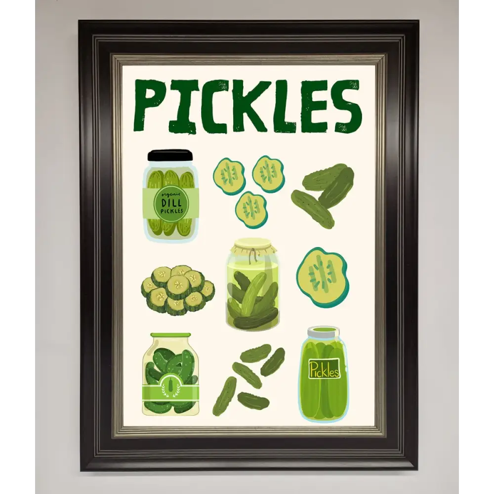 Pickle Lover Framed Wall Art - B0 (100 x 141 cm) / Black Silver - Framed Print